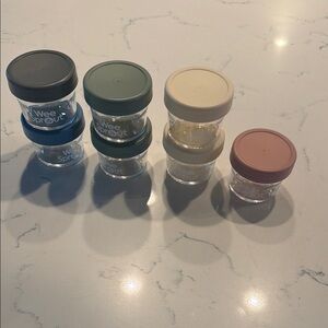 Wee Sprout Baby Food Storage Jars with Assorted Lids - Set of 7